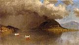 Rain Canvas Paintings - Coming Rain on Lake George, A Sketch